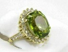 7 54 Ct Oval Cut Natural Peridot   Diamond Wedding Ring 14k Yellow Gold Size 8