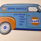 Vintage Gulf Gasoline Sign - Gas Motor Oil Service Truck Pump Porcelain Sign