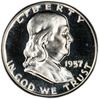 1957 Silver Proof Franklin Half Dollar - Pcgs Pr 66