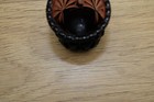 Vintage Purple Dark Amethyst Mini Bud Vase Toothpick Holder 2 1 4  Glass