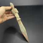 Wonderful Ancient Roman Greek Luristan Bronze Short Sword With Human Figure 