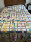 Homemade Dreamweaver Quilt Top King Size 100x100 Pink  Green  Blue  Yellow