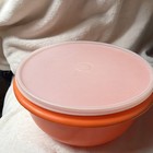 Tupperware Round Plastic Storage Container Set W  Lids Orange Yellow 272-12 13