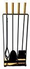 Pilgrim Wrought Iron Brass Metal Fireplace Fire Tools Set Vtg Modern Nelson Mcm