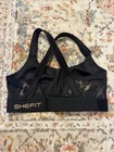 Shefit Black Zip Front Adjustable Crossback Sports Bra Wireless Size 1 Luxe