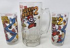 Vintage Nintendo Super Mario Bros 2 1989 Beer Stein Mug   2 Glasses Original Lot