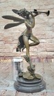 Aldo Vitaleh Forest Fairy Mythical Marble  Bronze Sculpture Collectible Gift Art