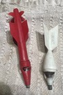 Lot Of 2 Vintage Plastic Rocket Bomb Missile Grenade Cap Space Toy Hong Kong  c 