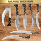 Railroad Spike Knife Hand Forged - Fireside Survivor Camping Tool W  Sheath