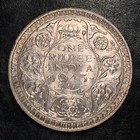1943 India 1 Rupee Silver Coin - Nearly Incirculated - High Res Scans  h773
