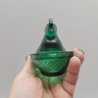 Vintage Green Glass Mini Hen On A Nest Salt Cellar Made In Taiwan 3 5  Chicken 