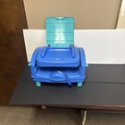 Vintage Safety First On The Go Booster Seat Child Chair Blue Fold Up Portable