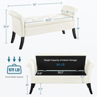 Ottoman With Storage  52  Storage Ottoman Bench With Safety Hinge  Upholstered B