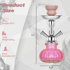 2-hose Small Pink Glass Hookah Set - Portable Water Shisha Pipe