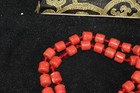 Genuine Antique Old Red Natural Mediterranean Coral Barrel Bead Necklace