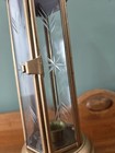 Vtg  Turkish Brass Lantern Hanging Shepherd Candle Holder Star Etched Glass 15   