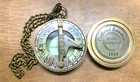 Vintage Style Brass Sundial Pocket Compass 2 Inch With Chain