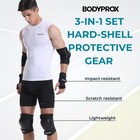 Bodyprox Knee Pads Elbow Wrist Guards Set For Inline Small  Black 