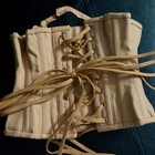 201 Size 18    Beige Cotton Underbust Waspie Steel Boned Corset
