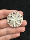 Antique Victorian Hand Carved Mother Of Pearl Mop 7 Point Star Pin Brooch 1 5   