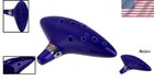 12-hole Alto C Ocarina Flute Dark Blue With Songbook And Neck Strap