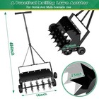 Loninak Updated 18-inch Rolling Lawn Aerator heavy Duty Aerator Lawn Soil Pen   