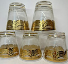5 Rare Vintage Georges Briard 22k Gold Laurel swags Double Old Fashioned