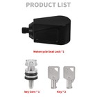 Black Seat Lock Push Pin 2 Keys Anti Theft Set For Harley Dyna Softail Touring