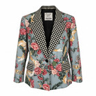 Vintage Moschino Cheap And Chic Floral Blazer Skirt Set 90s It 44 Gingham