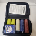 Poker Chips And 2 Decks Of  Cards  Set In Zip Case Travel Case