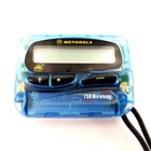 Motorola Flex Pager Beeper W  Belt Clip   Guide Translucent Clear Blue Tested