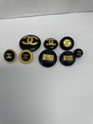 Black And Gold Mix Of Chanel Buttons Set Of Eight