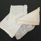 4pc Lot Vtg Handkerchief Hankies Bridal Embroidery Crochet Lace Drawn Thread   