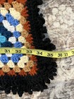 Vtg Crochet Granny Square Roseanne Black Multicolor Afghan Throw Blanket 58   x58   