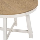 Farmhouse Extendable Dining Table With Leaf Oak Natural Wood Antique White