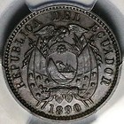 1890-h Pcgs Au 58 Ecuador 1 2 Centavo Heaton Mint Coin Pop 2 1  25062401d 