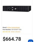 W Box Technologies Oe-rckmt1500 1500va 1050w Rackmount Ups - Open Box New 