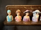 Avon Porcelain Lady Thimble Collection Lot With Wooden Display Stand
