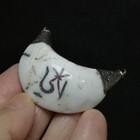 L 5 4 Cm Old Chinese Tibet Silver Inlay Conch Necklace Pendant Gift Collection