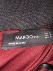            Mango  U s a Burgundy   Black Embroidered Mesh Skater Skirt            
