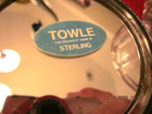 Towle Art Deco Crystal Powder Jar With Sterling Silver Top  unused 