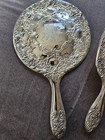 Vintage Silver Plated Hand Mirror  Brush Annd Comb Set Estate Pieces