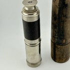 Callaghan   Co 3 Draw Brass Spyglass London 19      C1900 Antique Leather Case