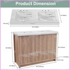 47  Double Sink Bathroom Vanity Wood Grain Modern 2 Basin Storage Cabinet