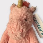 Carters Plush Pink Unicorn Gold Horn Security Lovey Baby Toy  68351