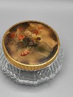 Vintage Art Deco Clear Glass Vanity Powder Jar
