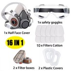Half full Face Mask With Goggles Filter Anti-dust gas Respirator 6200 Reusable