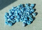 53 Antique Crow Sky Blue Padre Trade Beads  Loose 7-10mm  Bohemian 1800s