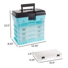 Stalwart Light Blue Portable Tool Box Small Parts Organizer With Drawers And Cus