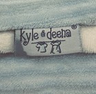 Kyle   Deena White Blue Dots Stripes Plush Baby Security Blanket Lovey 30 Inch